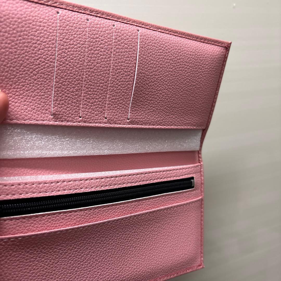 【箱入り】ピンク レザー　皇居財布　本革