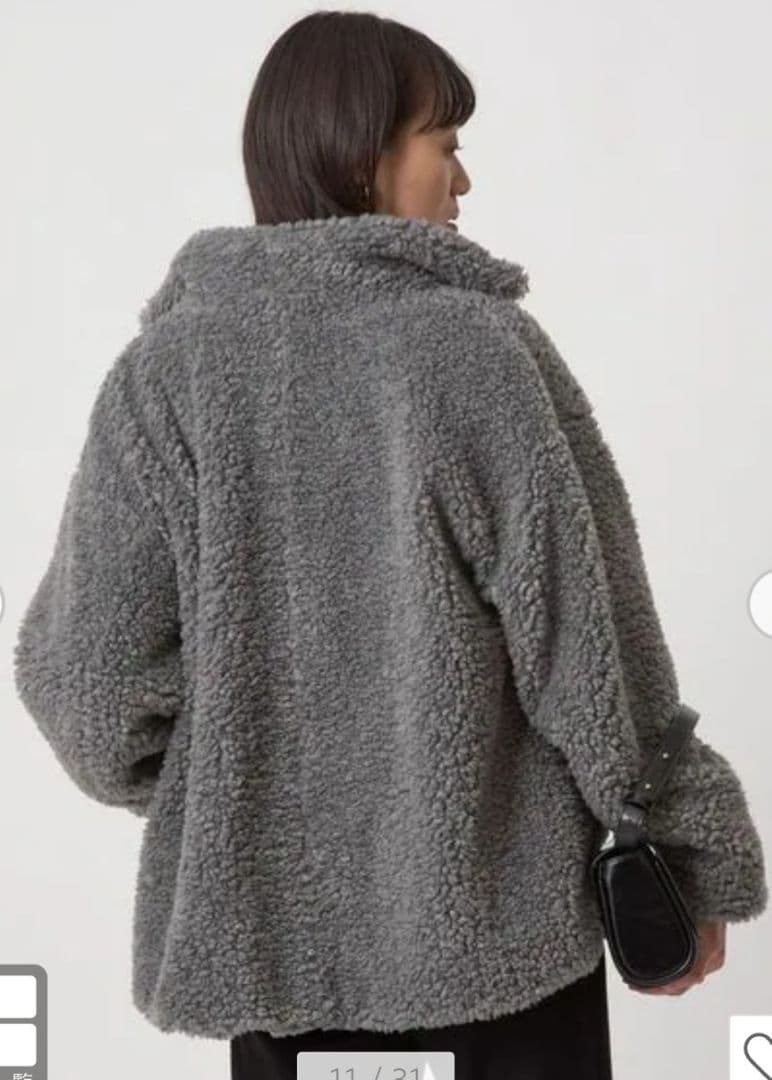 ボア スタンドカラー ブルゾン