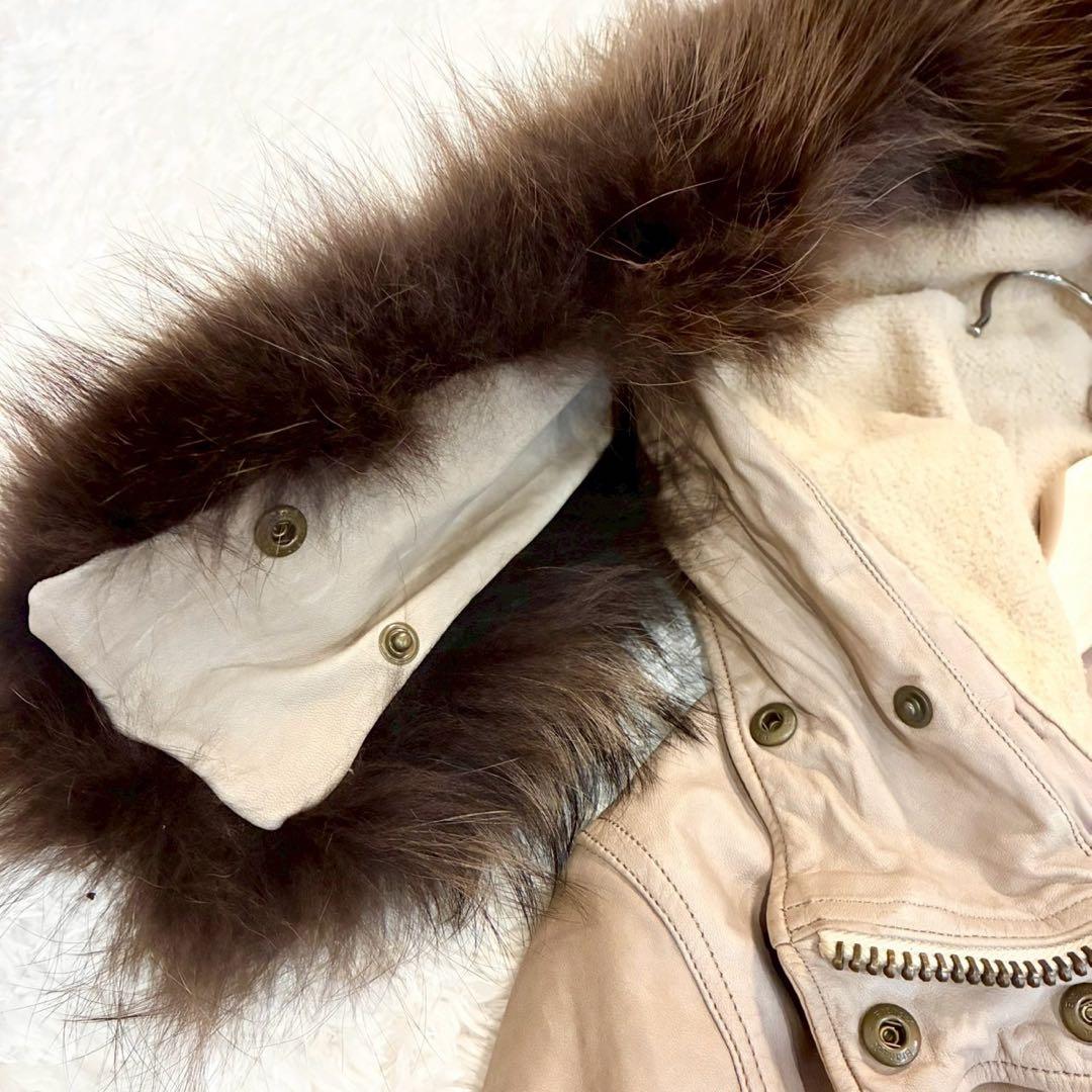 sisii✨2way洗えるレザージャケット　フィッシュテール リアルファー