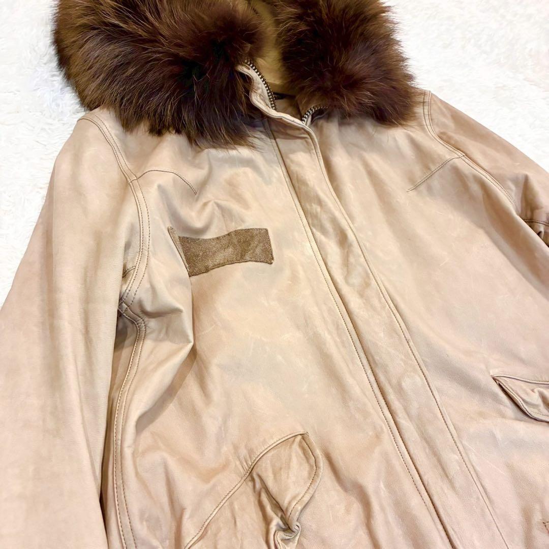 sisii✨2way洗えるレザージャケット　フィッシュテール リアルファー