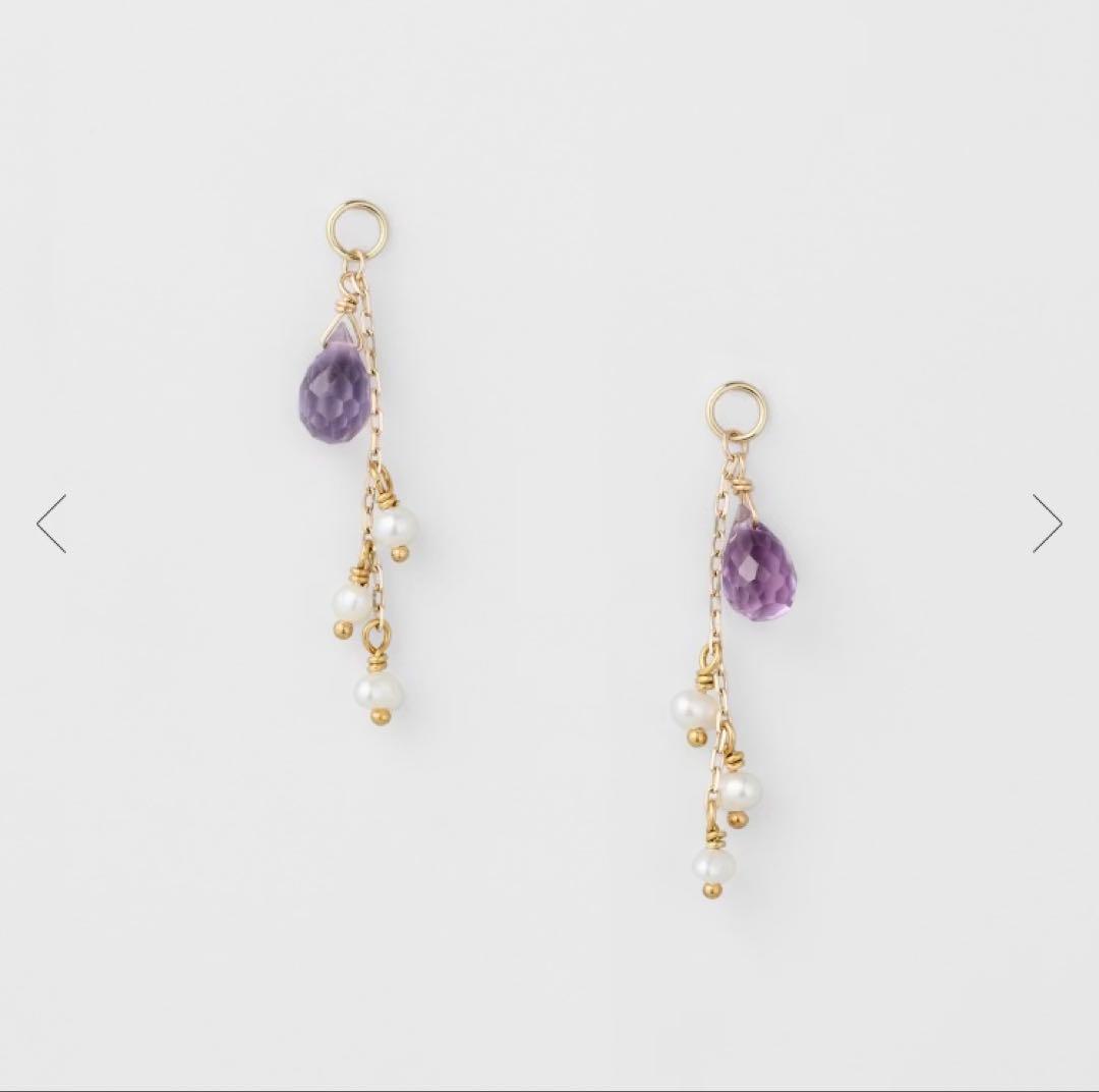 agete ピアスチャーム　k10 アメジスト