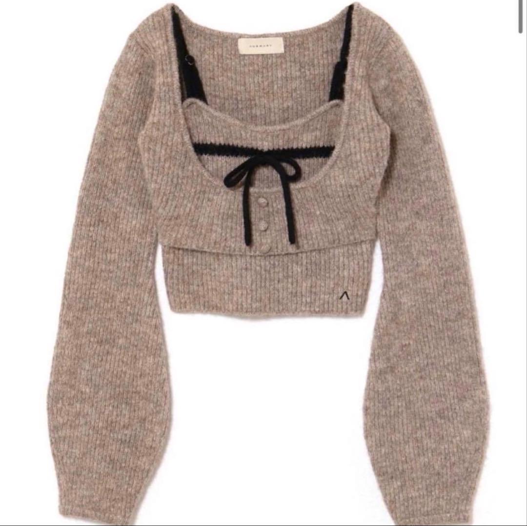 新品ANDMARY Natalie ribbon set mocha