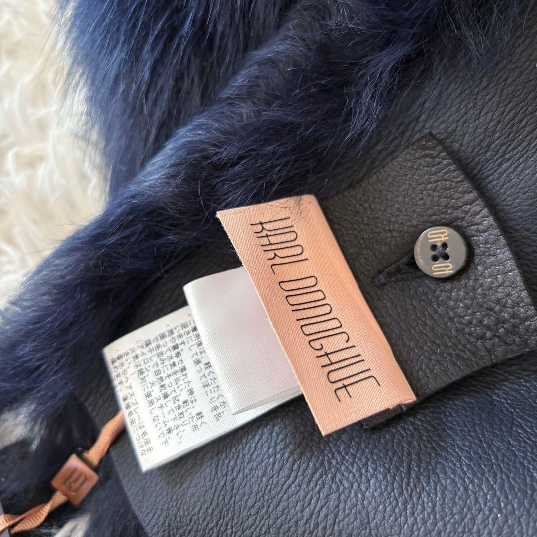 カールドノヒュー 英国製 ファー ムートン マフラー シュラッグ 定6万 黒