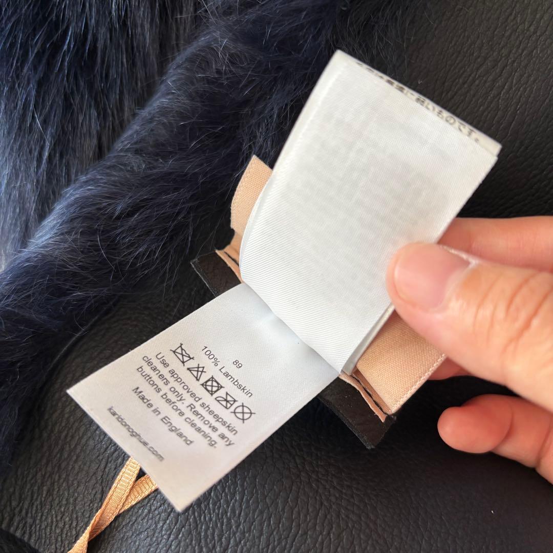 カールドノヒュー 英国製 ファー ムートン マフラー シュラッグ 定6万 黒