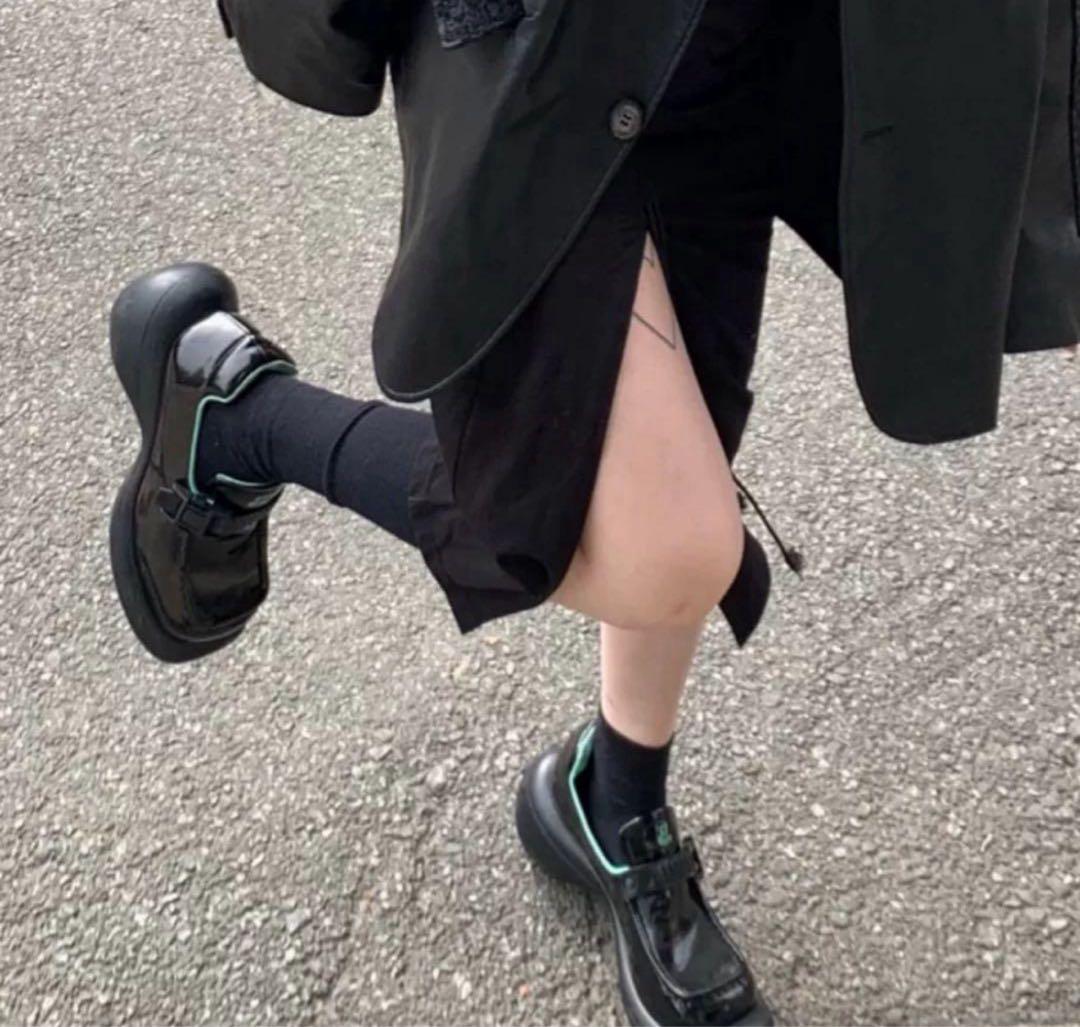 靴 GRAPE MICROFIBER LEATHER BLACK SHOES