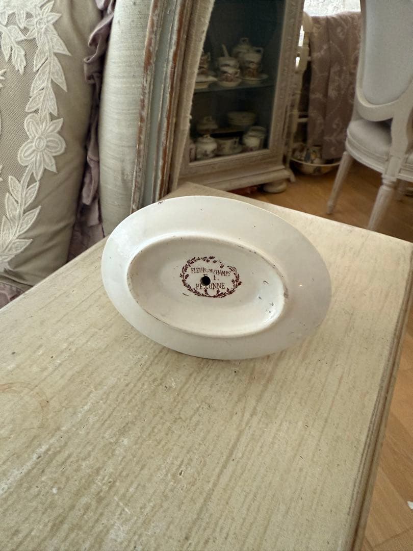 F.F PEXONNE小鳥とお花柄小さなムタディエマスタード入れ