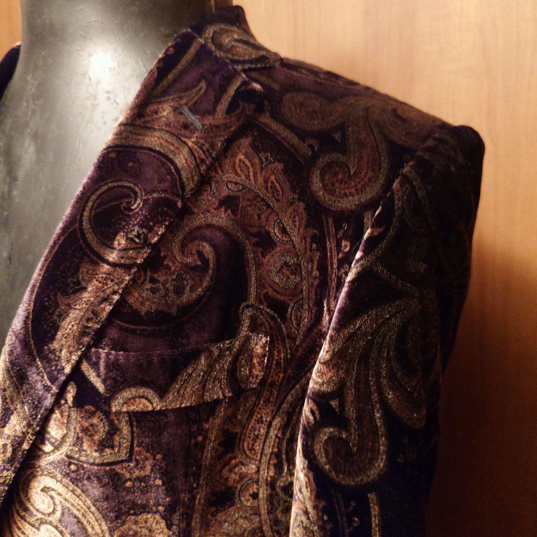 エトロ48.ETRO48.MADE IN ITALY.紫と金ペイズリージャケット