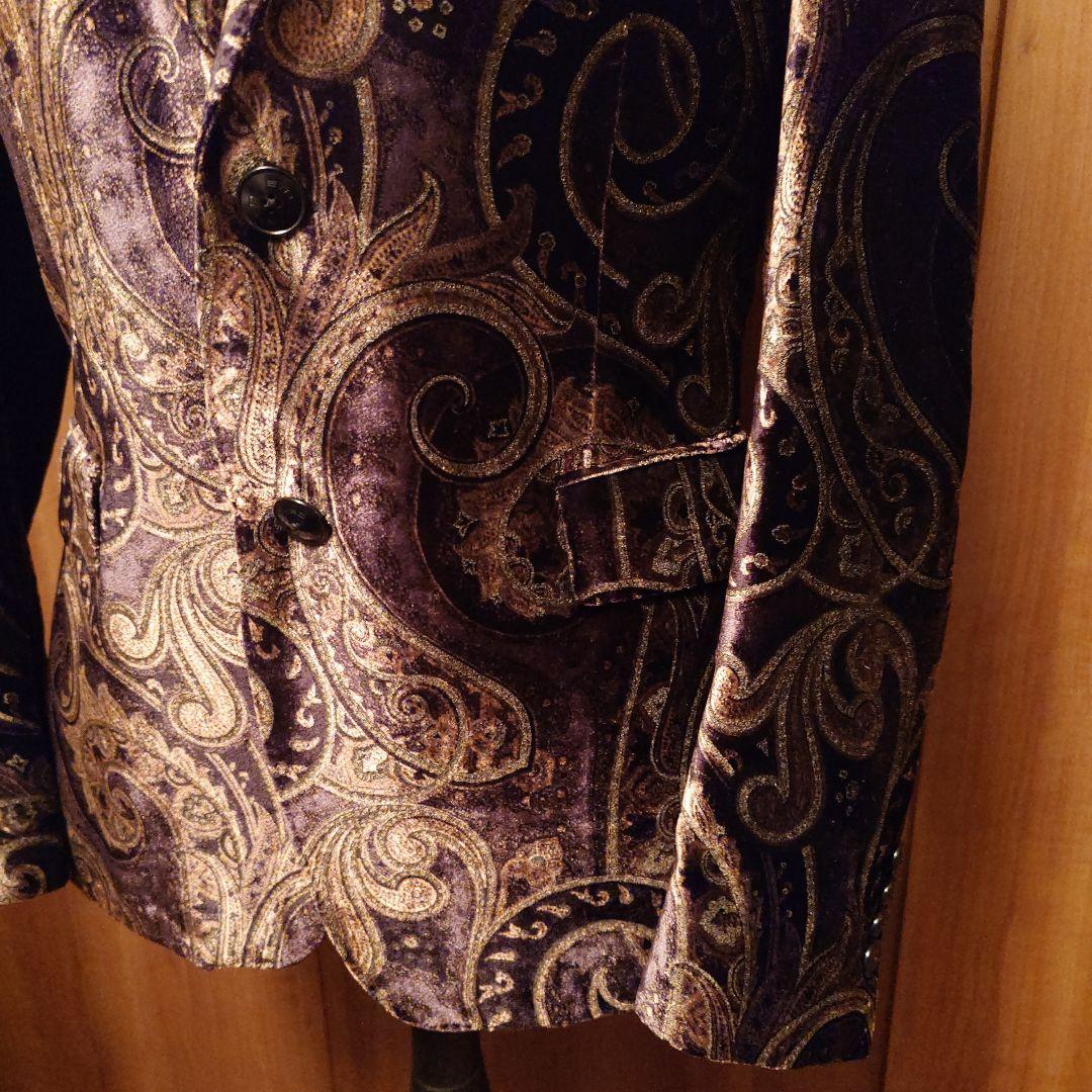 エトロ48.ETRO48.MADE IN ITALY.紫と金ペイズリージャケット