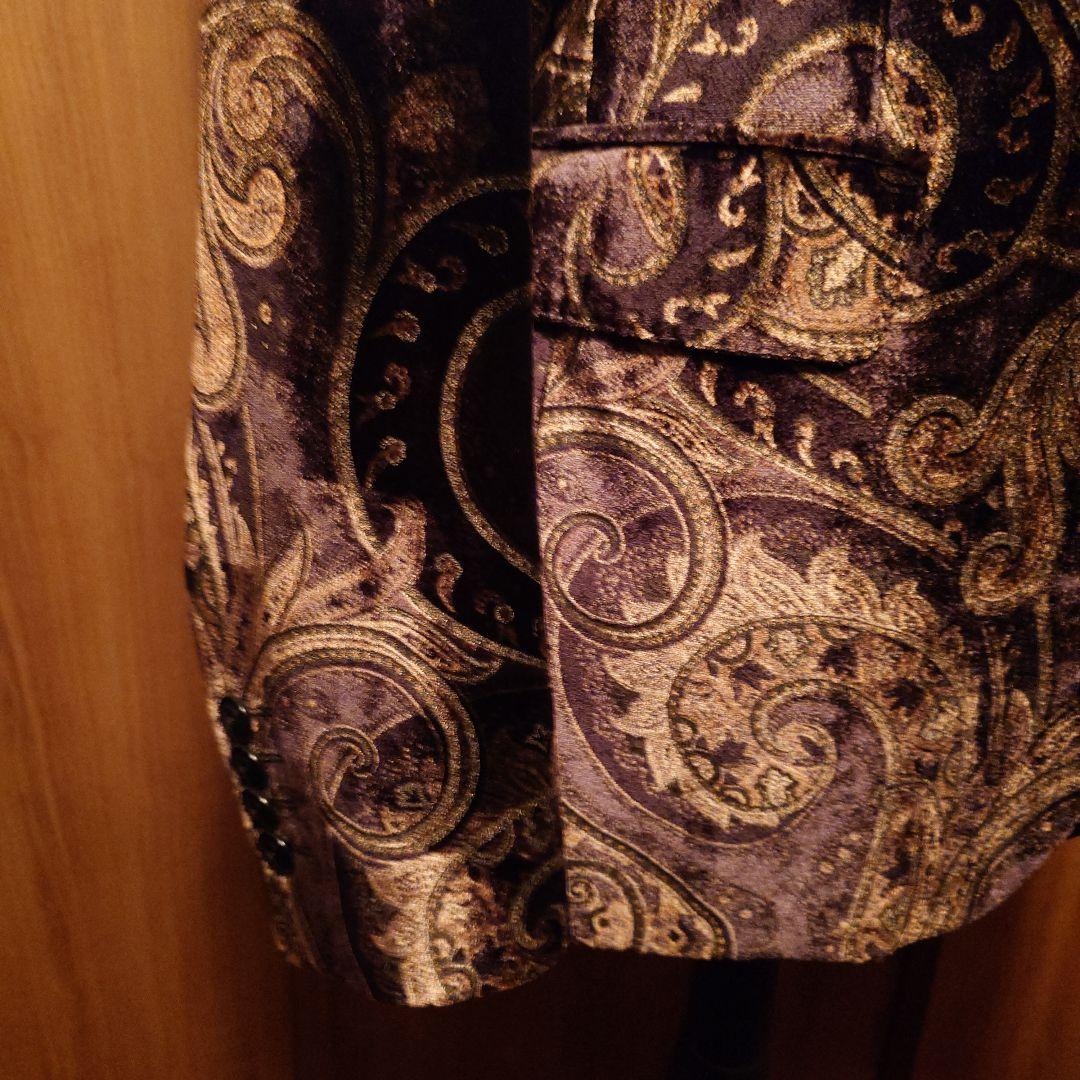 エトロ48.ETRO48.MADE IN ITALY.紫と金ペイズリージャケット