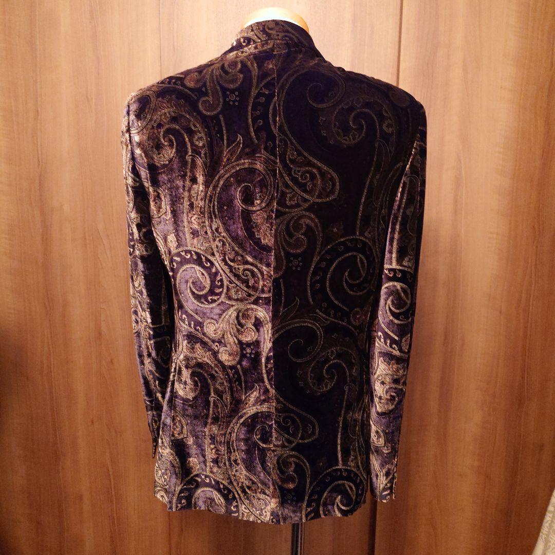 エトロ48.ETRO48.MADE IN ITALY.紫と金ペイズリージャケット