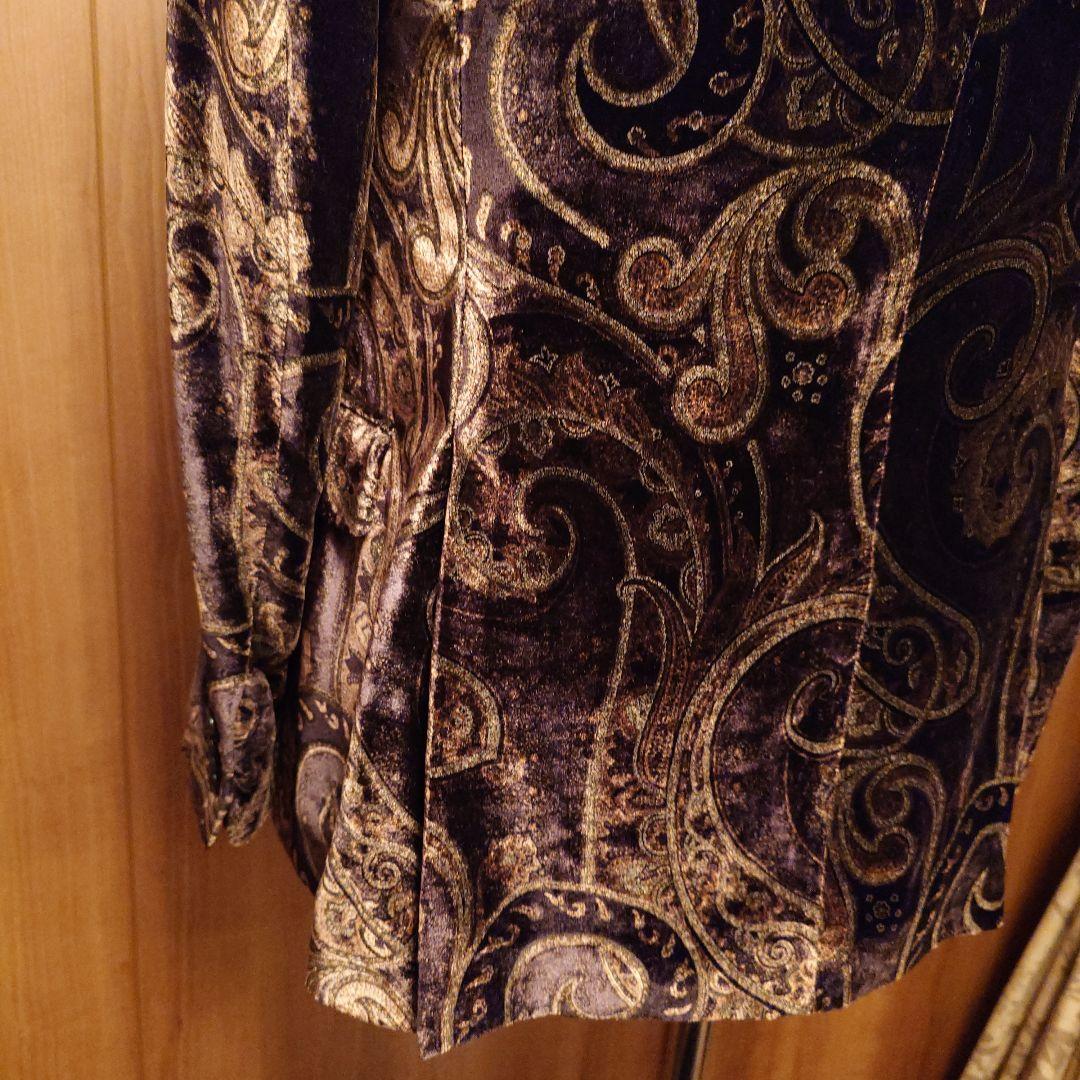 エトロ48.ETRO48.MADE IN ITALY.紫と金ペイズリージャケット