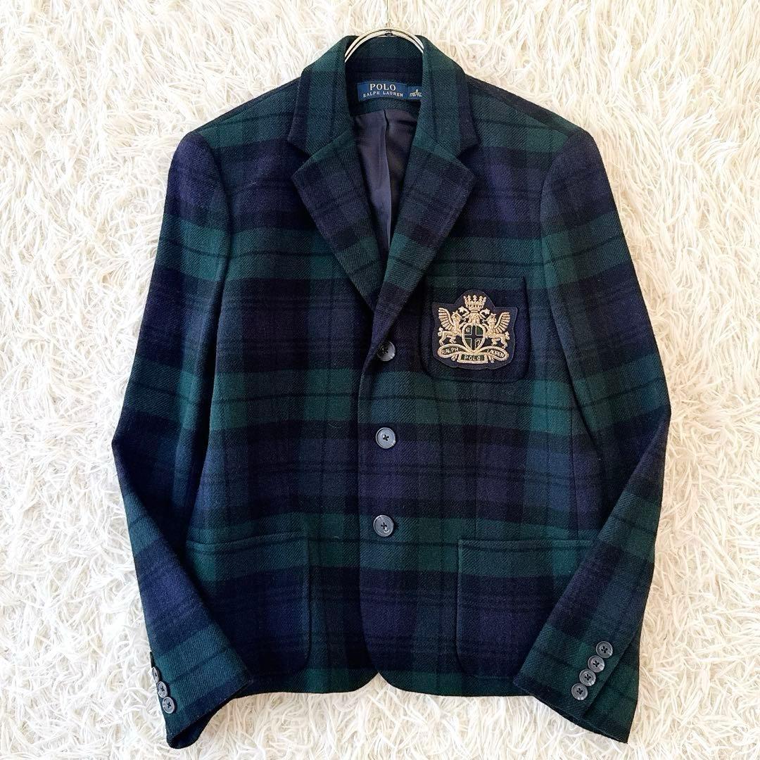 極美品✨サイズ8 ポロラルフローレン カシミヤ混ジャケット エンブレム刺繍