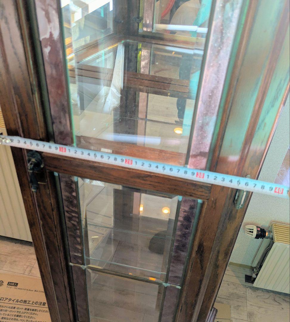 木製ガラスキャビネット イタリアンアンティーク調 飾り棚 輸入家具