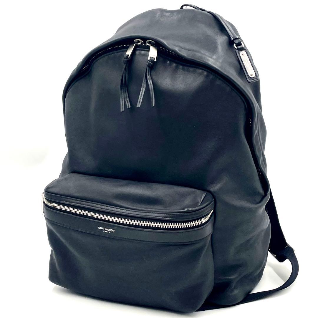 【極美品】SAINT LAURENTシティ バッグパック ブラック 本革 メンズ