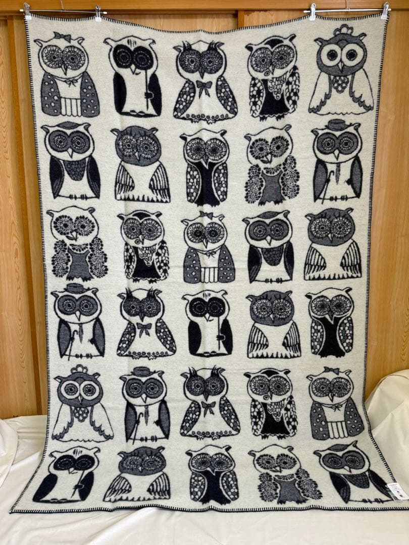 Klippan クリッパン　ブランケット　フクロウ柄　ミナペルホネン