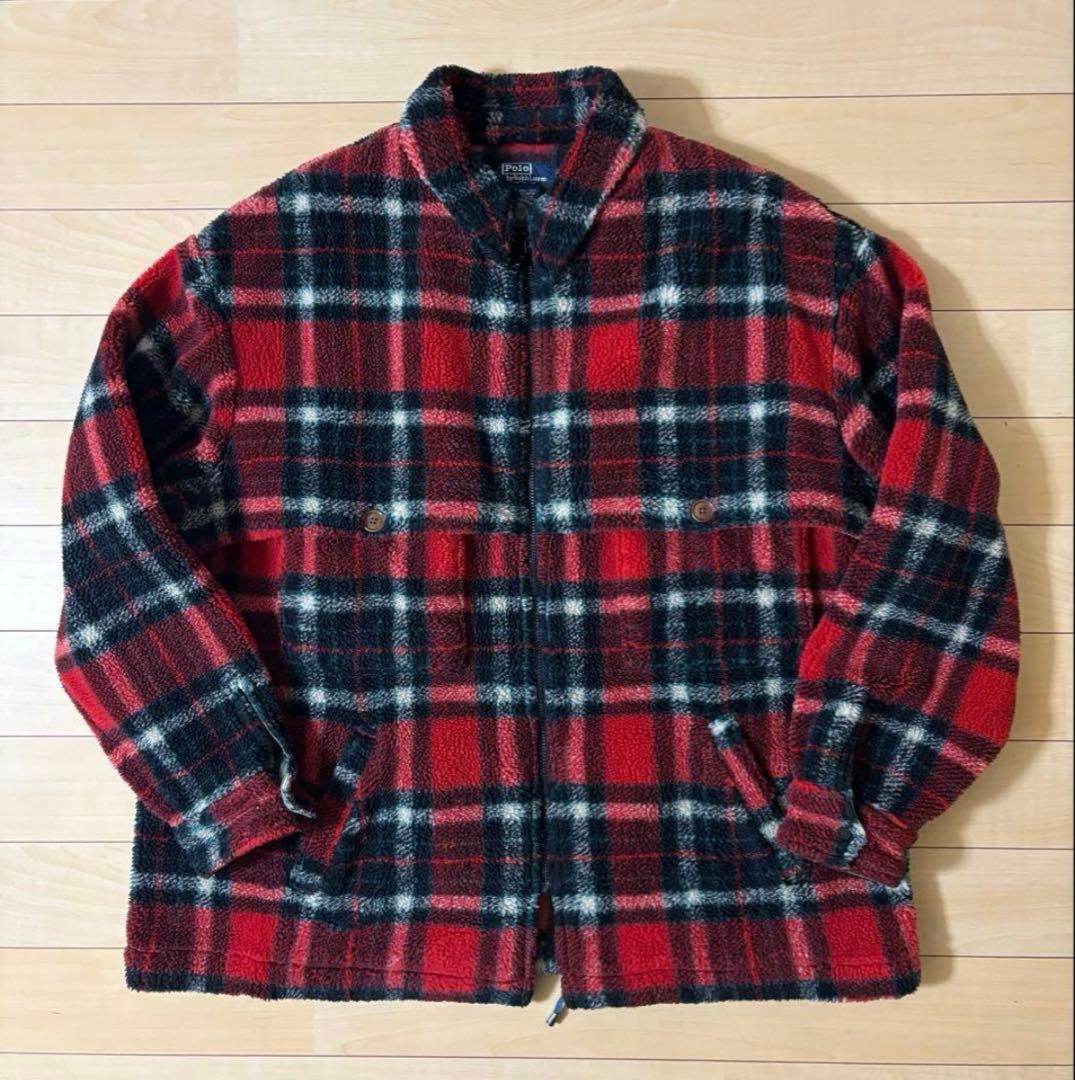 USA製 Polo by Ralph Lauren フリースXL レッド 90s