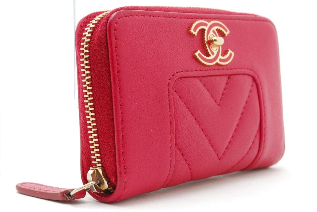 CHANEL パース　マドモアゼル　Vステッチ　ピンク