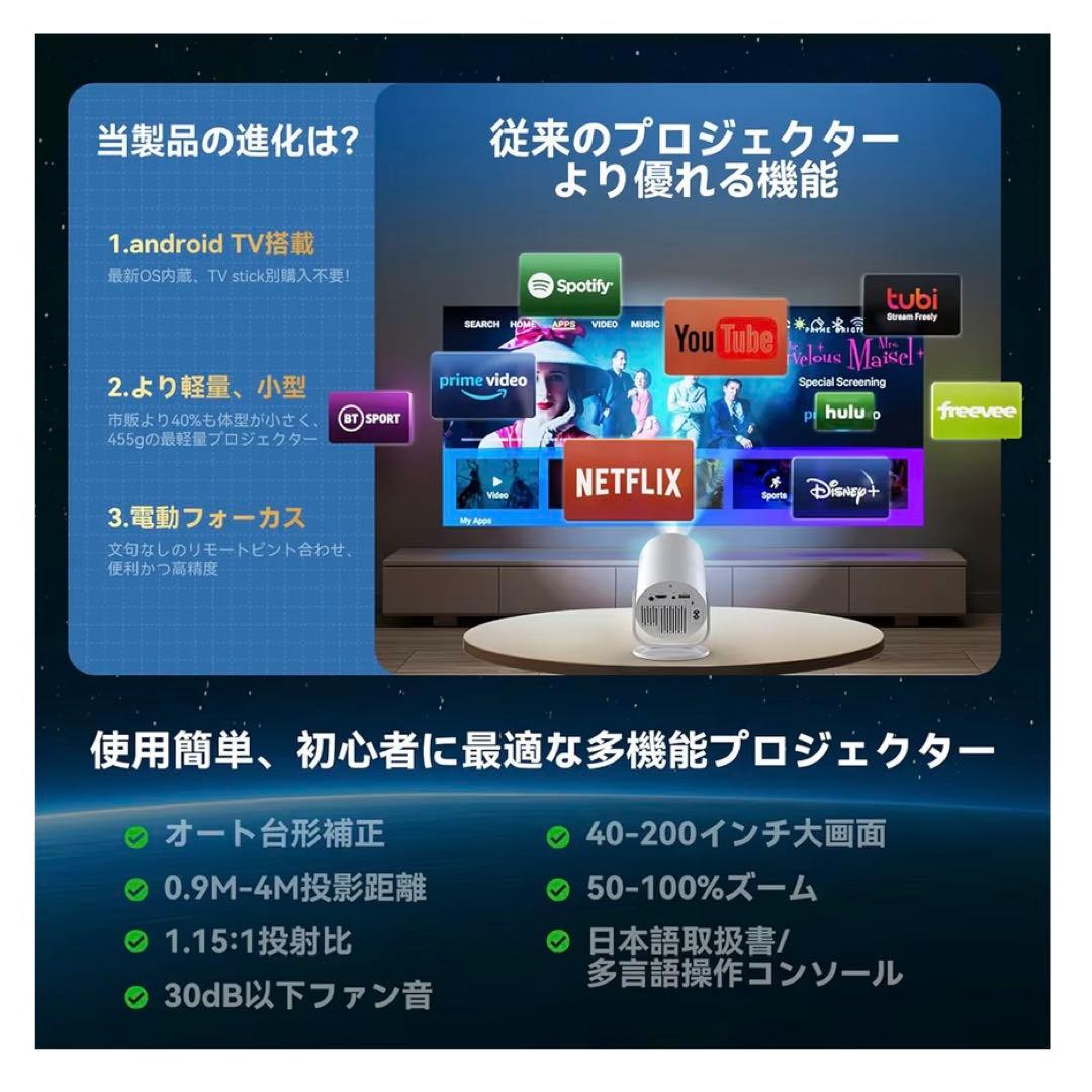 Tecaki M13 1080P ホームプロジェクター 本体