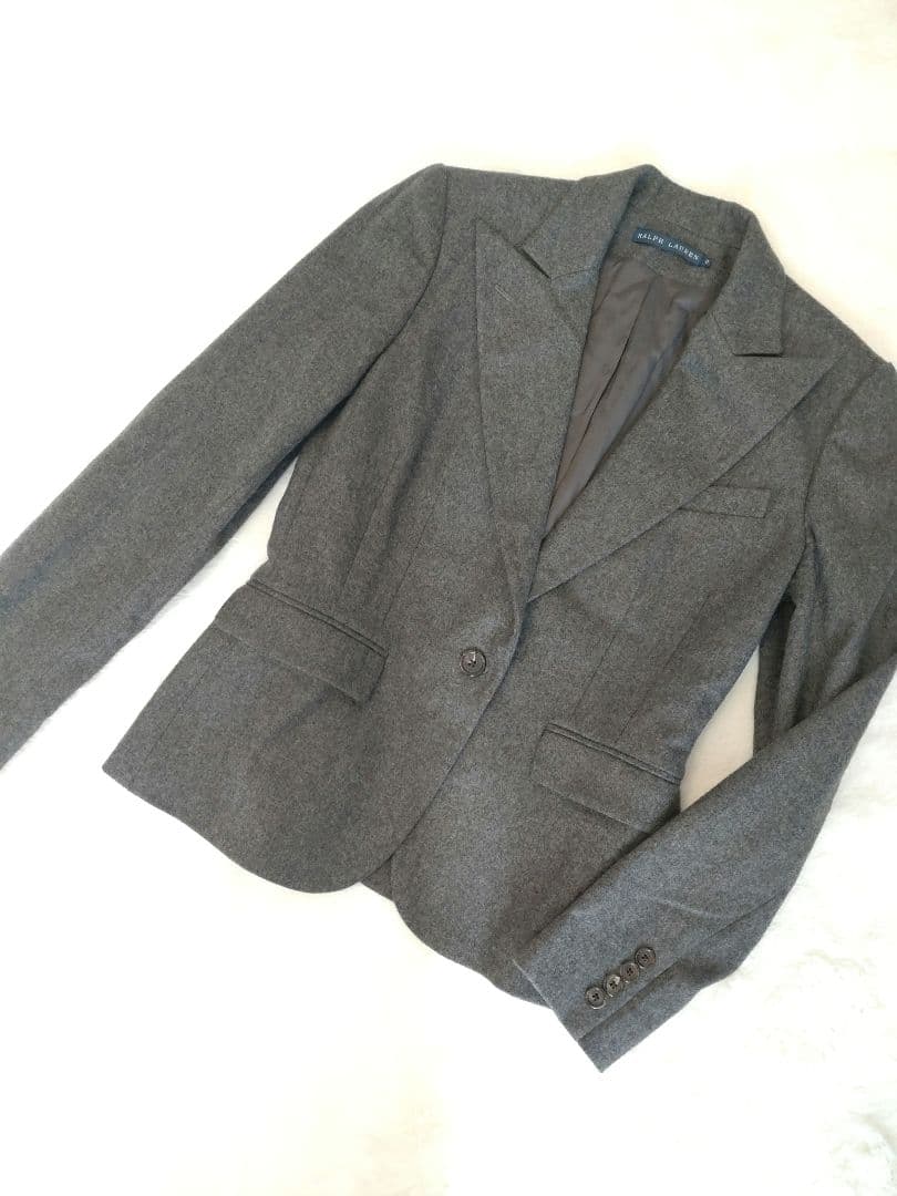 ラルフローレン　カシミヤ、アンゴラ混　グレー テーラードジャケット