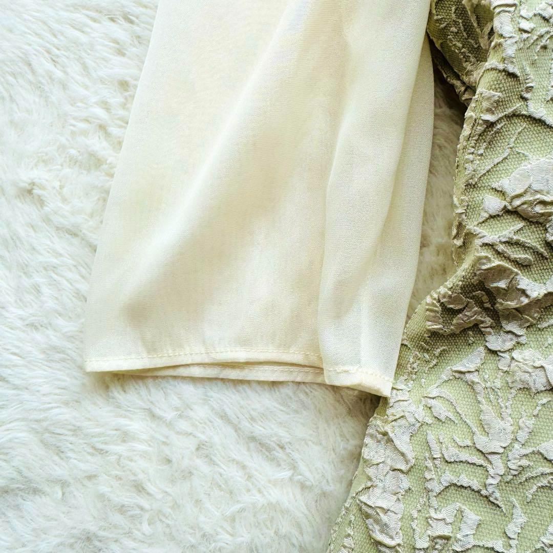 【新品未使用】Rire Fete ふくれジャガードバックリボンドレス ワンピース