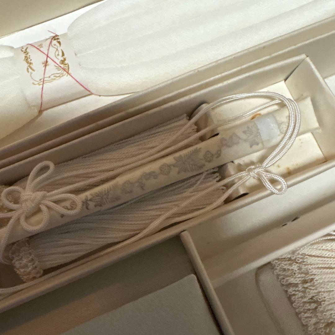 レア　特別出品　白無垢、打掛用　箱せこセット　帯締め二点、懐剣、扇　帯他