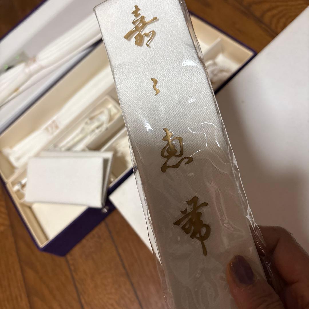レア　特別出品　白無垢、打掛用　箱せこセット　帯締め二点、懐剣、扇　帯他