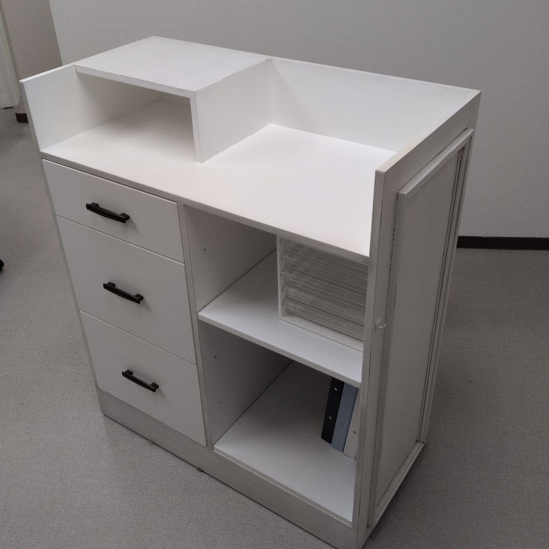 レジカウンター　受付カウンター　おしゃれ木製カウンター　ホワイト