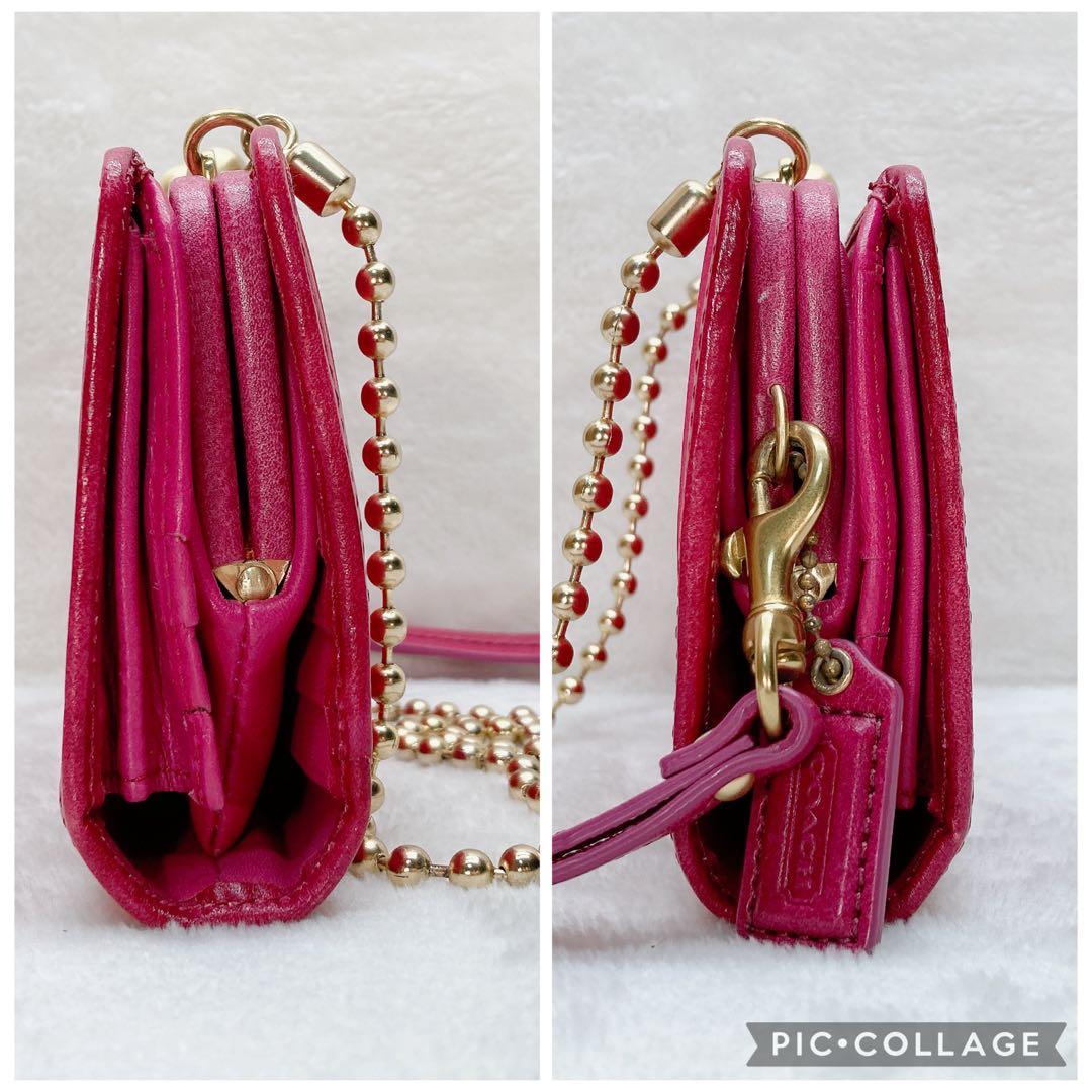 バッグ Coach Shoulder Wallet Kiss Lock Pink y2k