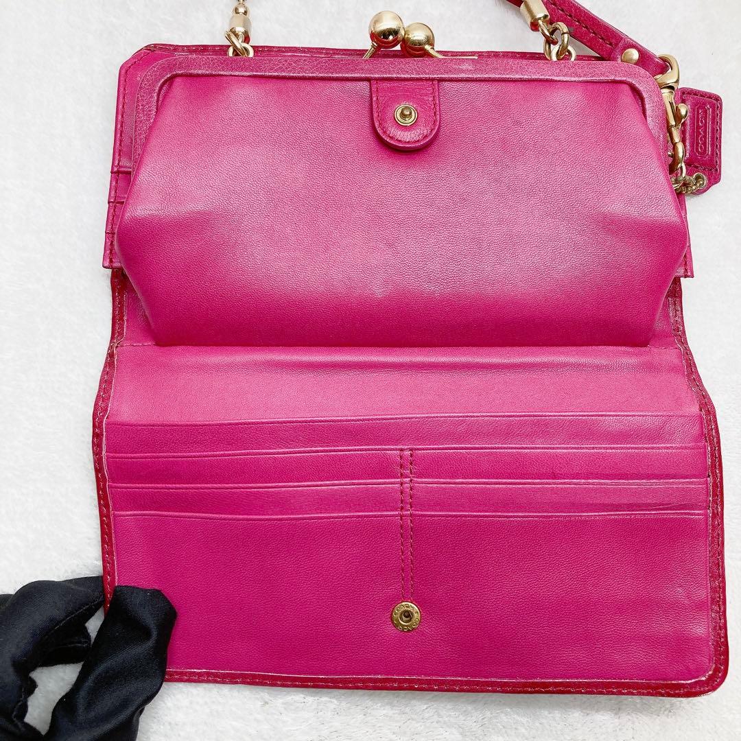 バッグ Coach Shoulder Wallet Kiss Lock Pink y2k