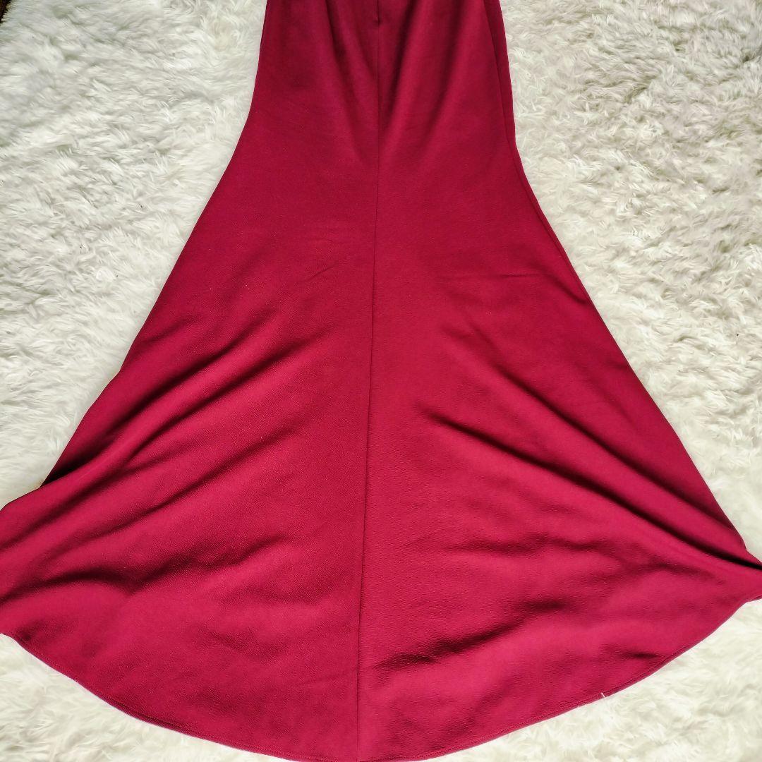 【現行極美品】Angel R S バーガンディ ビジュー スリット キャバドレス