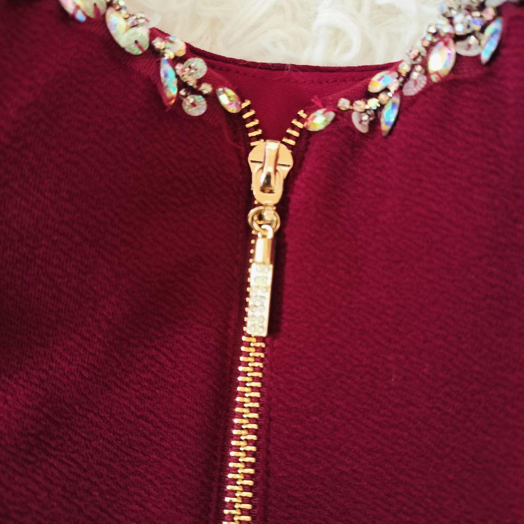 【現行極美品】Angel R S バーガンディ ビジュー スリット キャバドレス