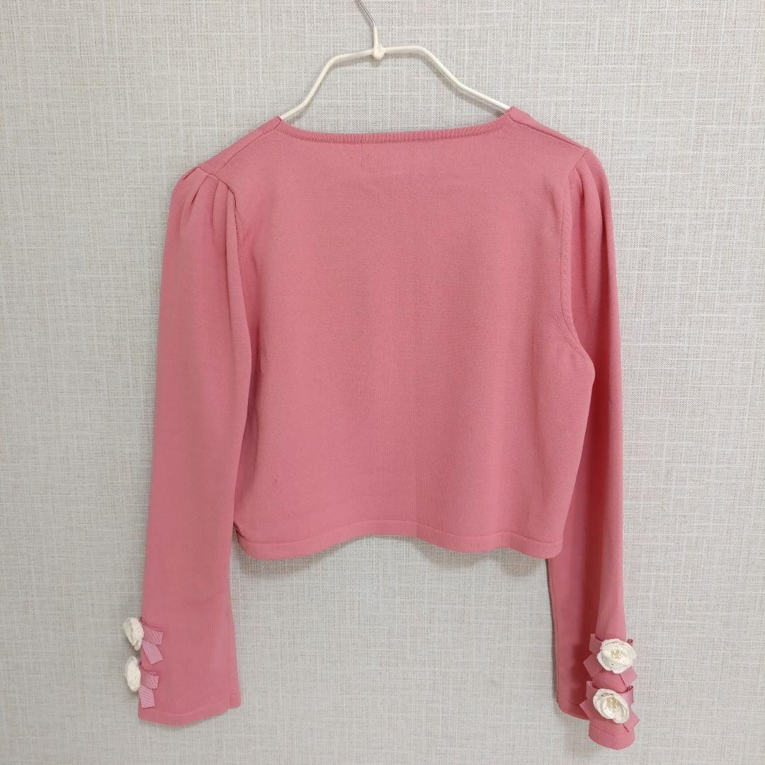 【美品】M'S GRACY エムズグレイシー　カーディガン ピンク　花モチーフ