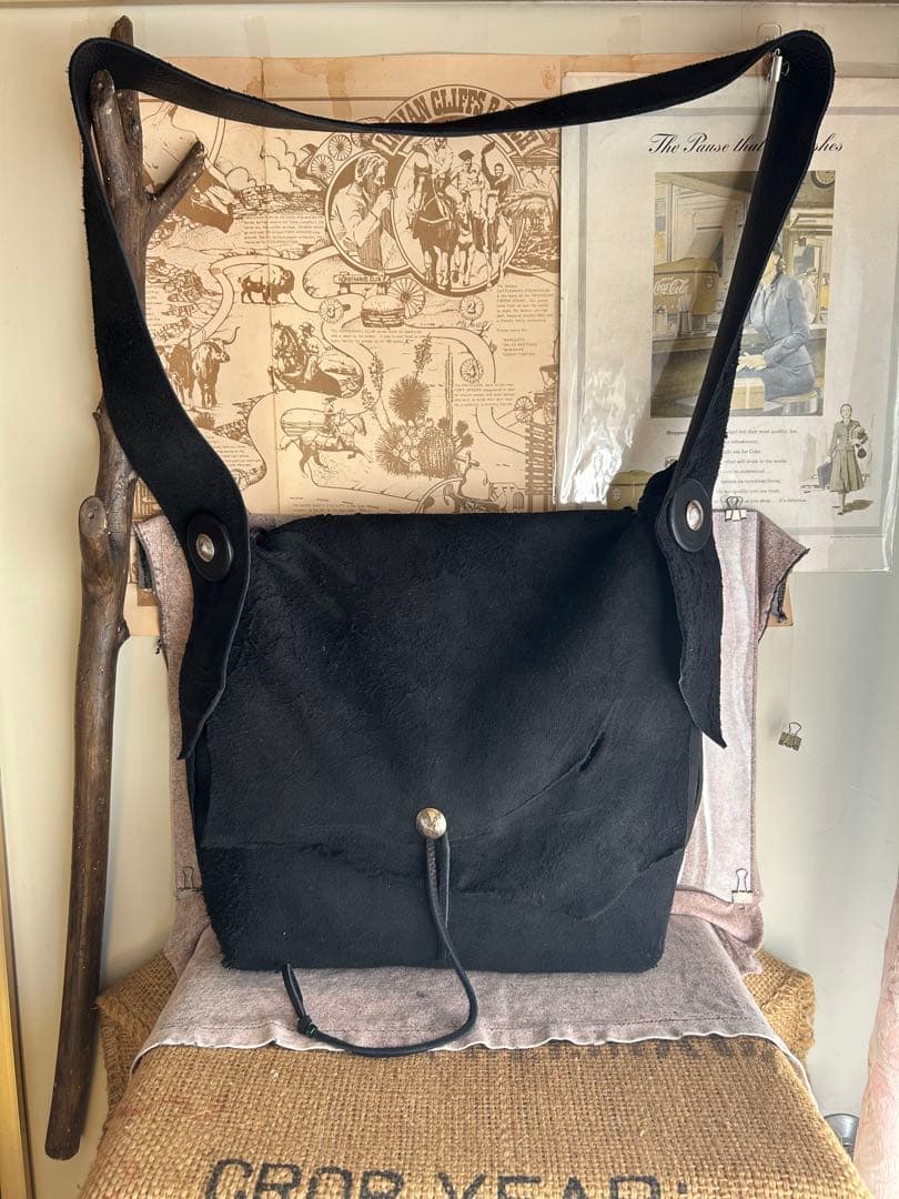 ムムム様 ディアスキンバッグ　黒スエード