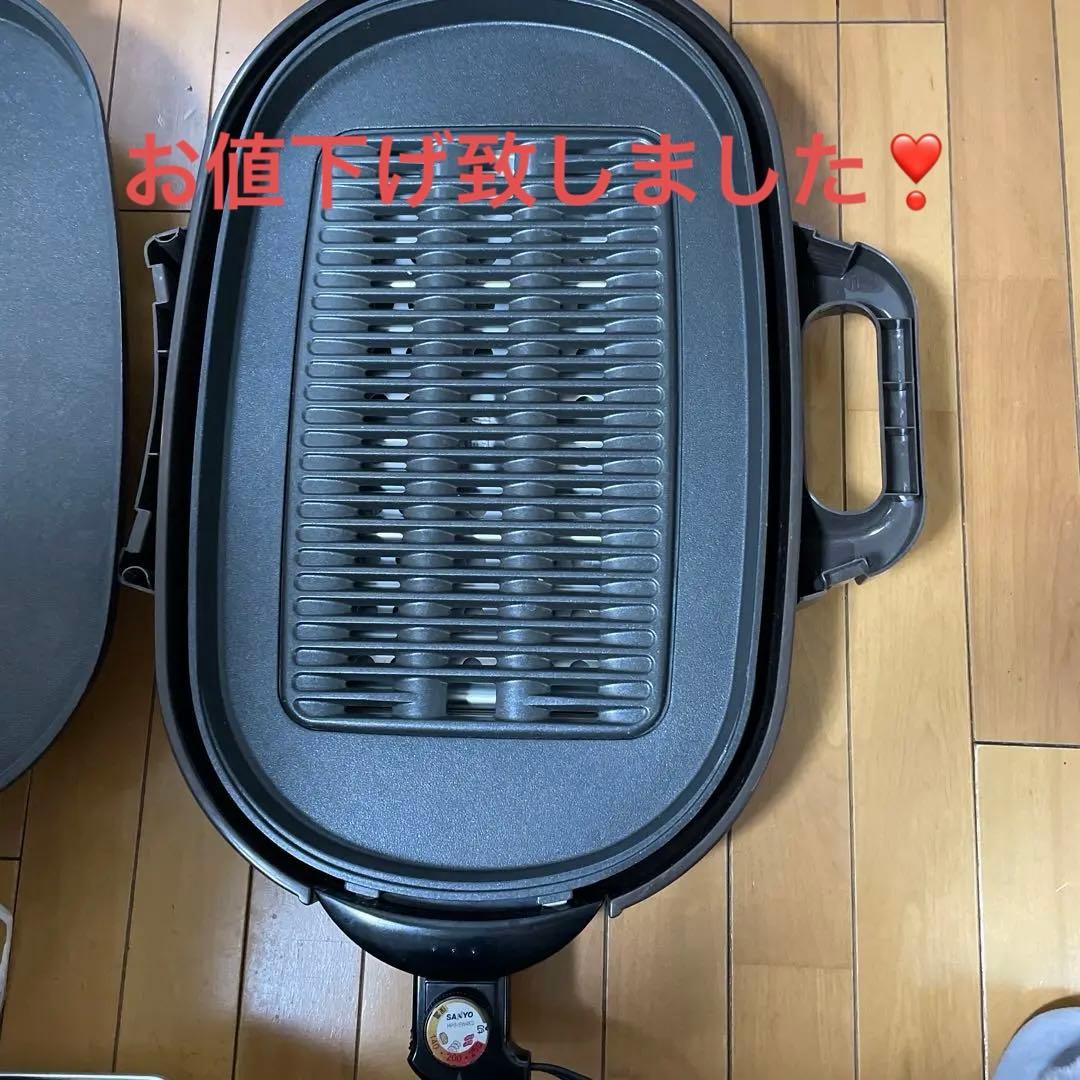 ワイドホットプレート　SANYO　たこ焼き・焼肉・平面・蒸し　HPS-SW4E2