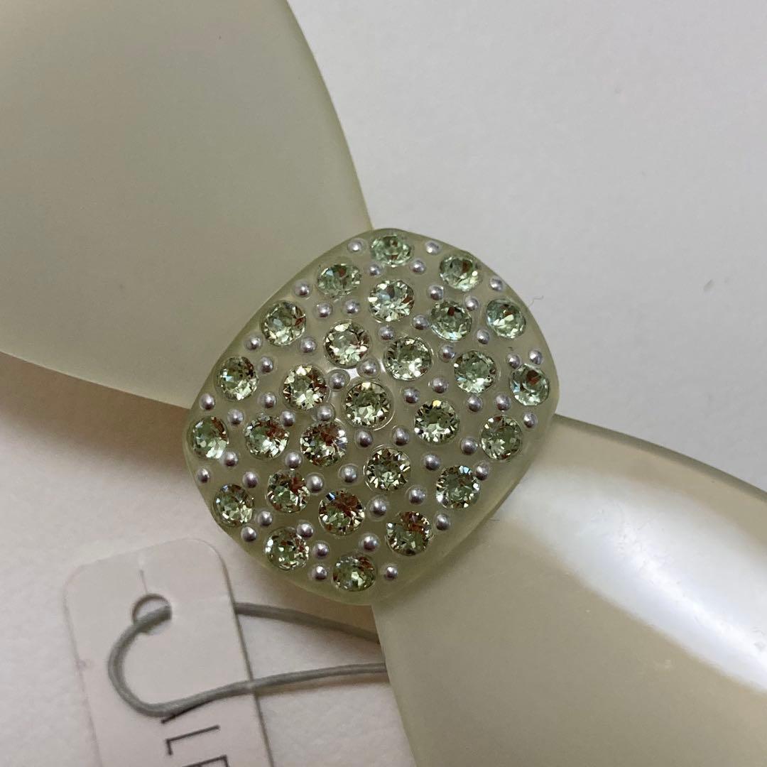 新品☆alexandre de paris☆リボンバレッタ 淡いグリーン