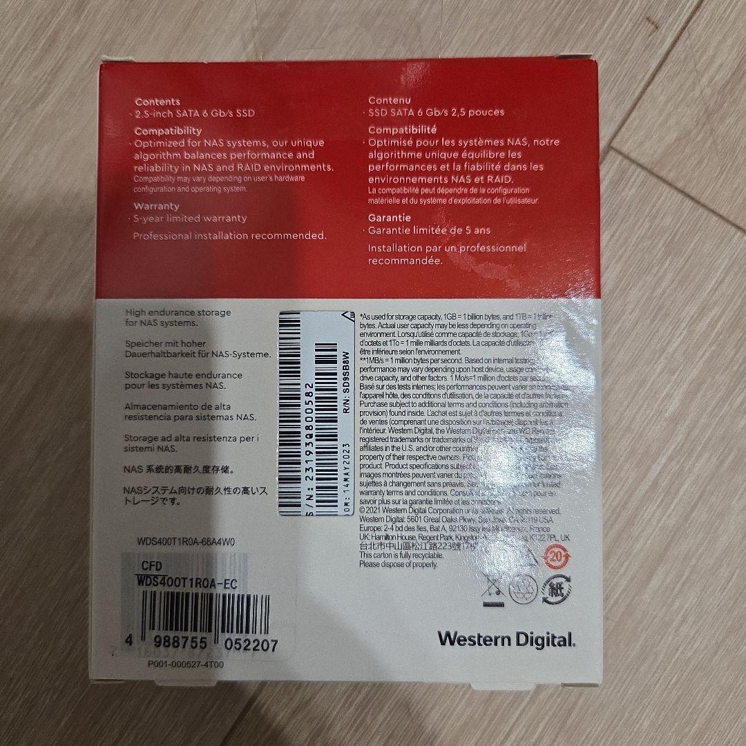 内蔵型SSD WD RED SA500 4TB NAS SATA SSD