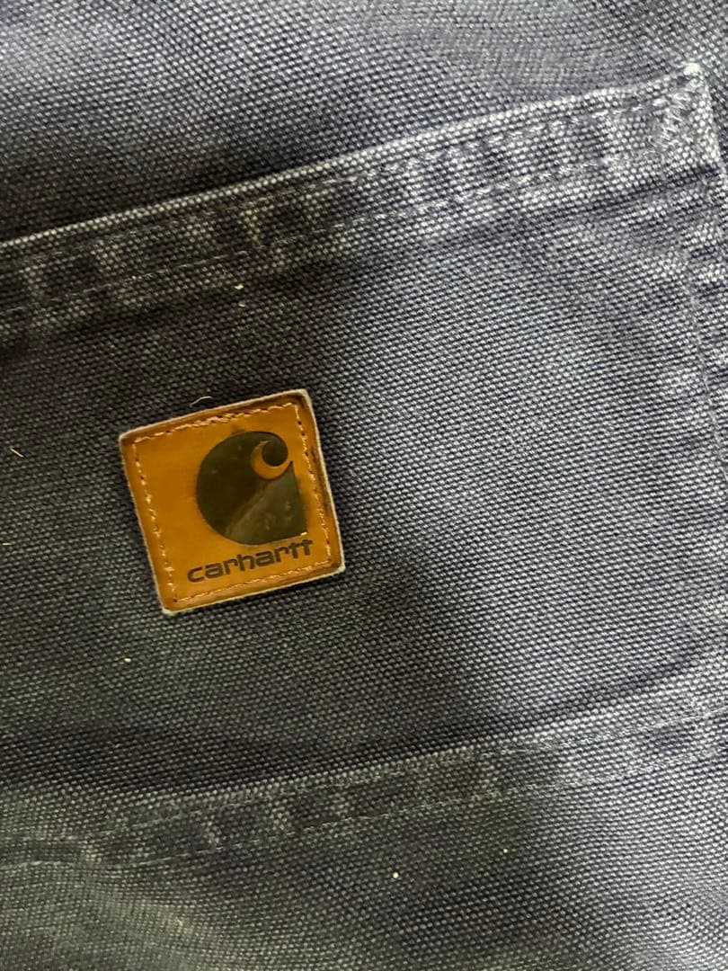 90s carharttダック地ワークパンツ　メキシコ製ダークブルーw36l34