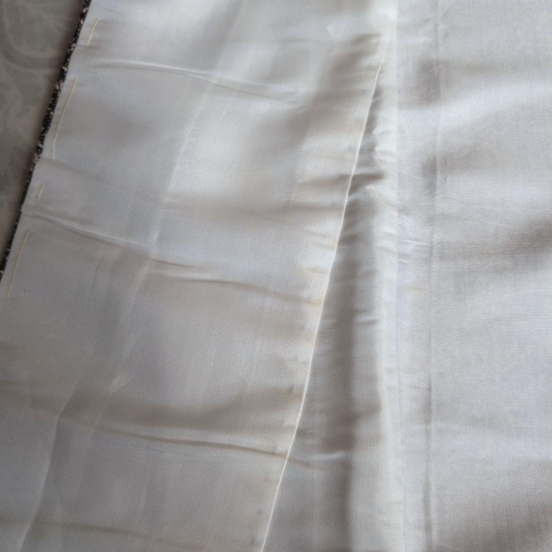 小紋　フルセット　着物　正絹　星屑　ダークブラウン　F5