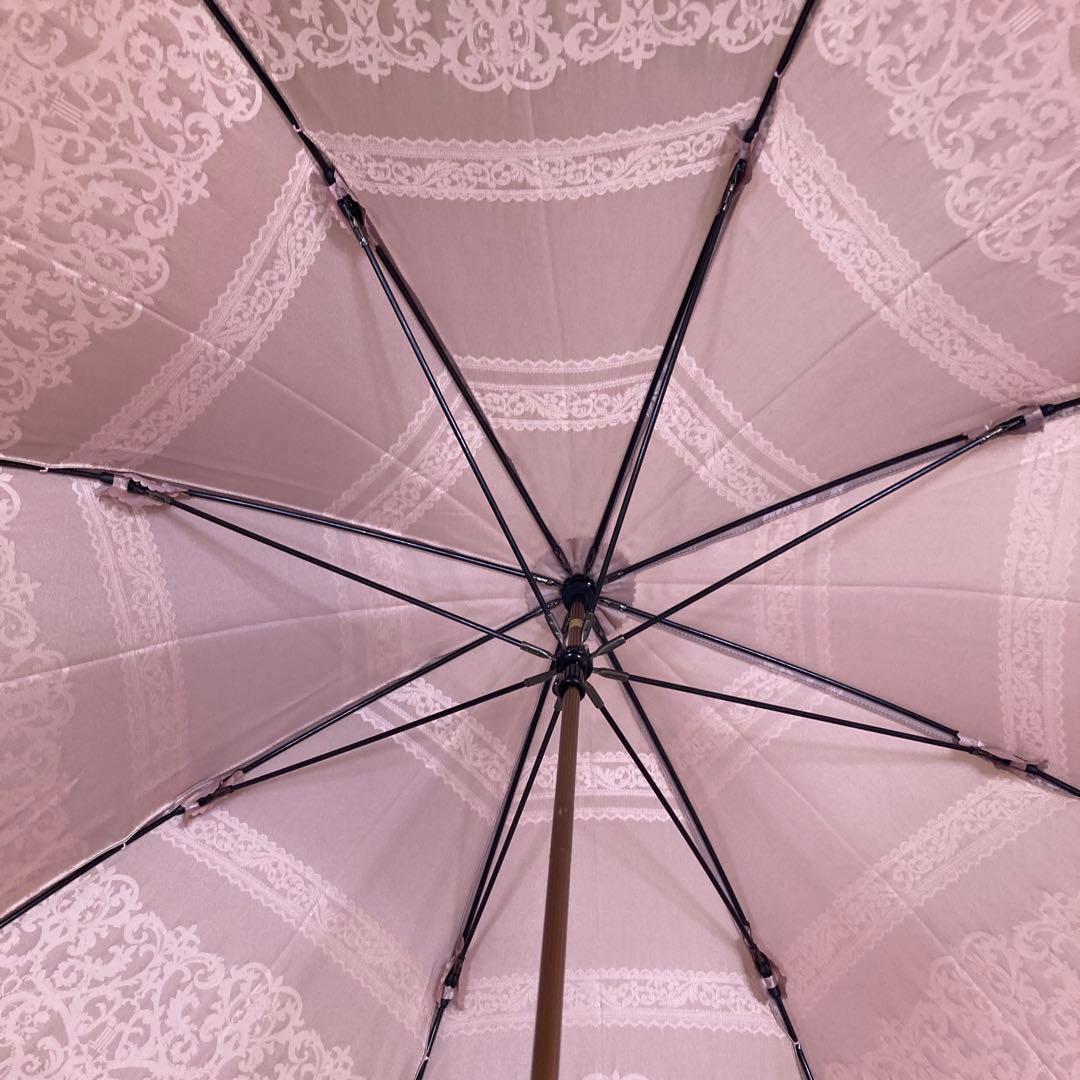 ✨新品未使用✨ランバンコレクション✨ジャガードレース柄✨ピンク色✨手開き長傘✨
