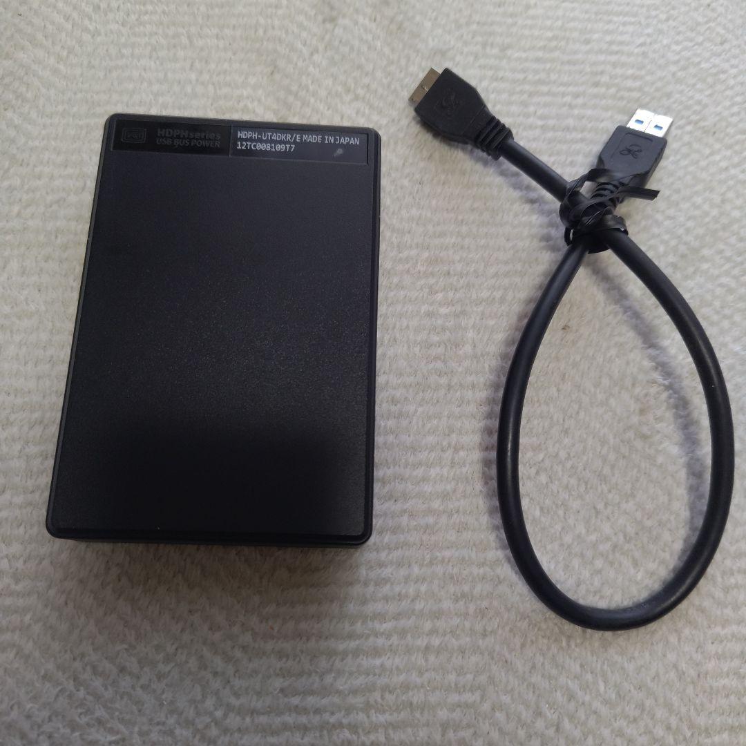 アイオーデータ　2.5インチ 4TB 外付けHDD 使用時間少