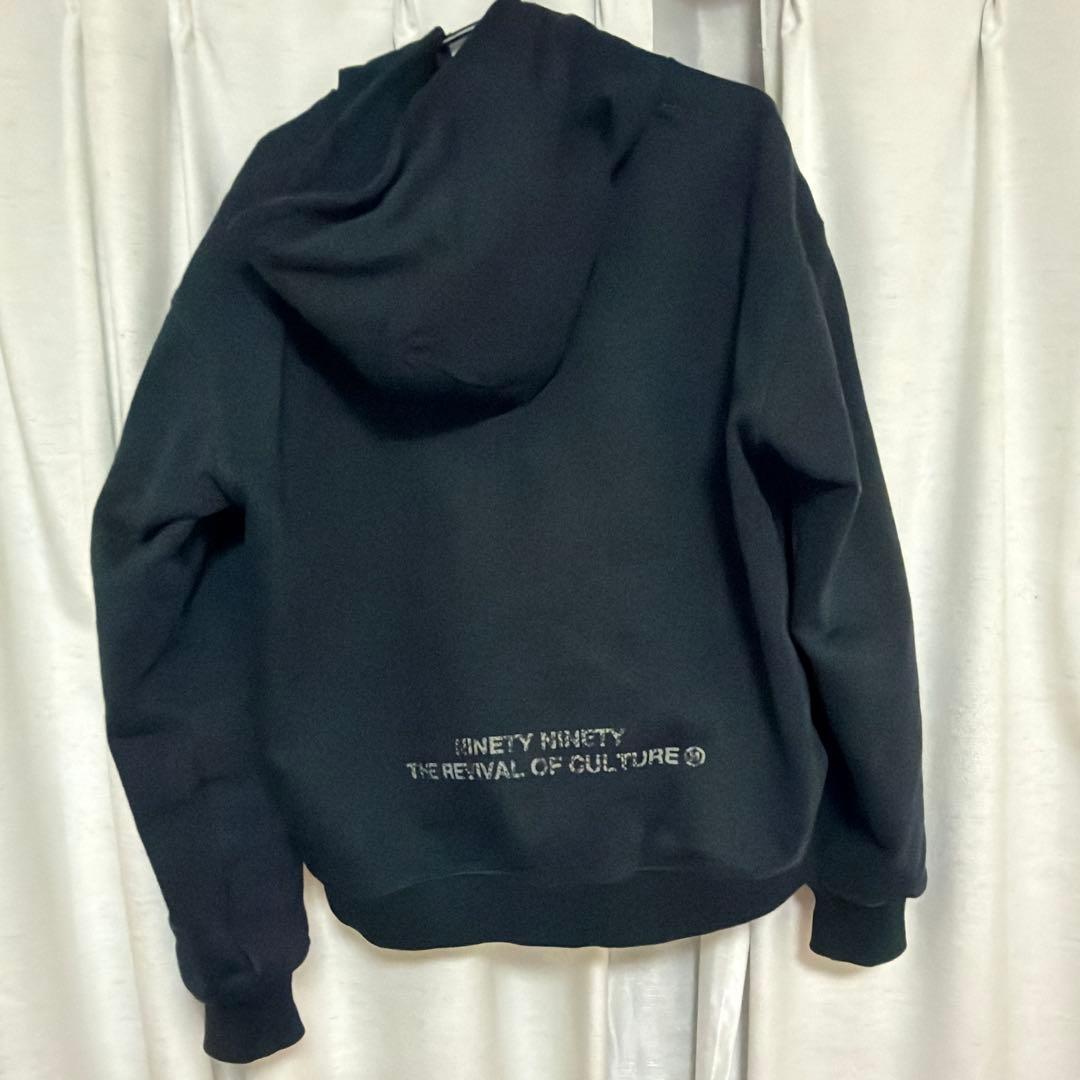 9090フード付きパーカー ブラック