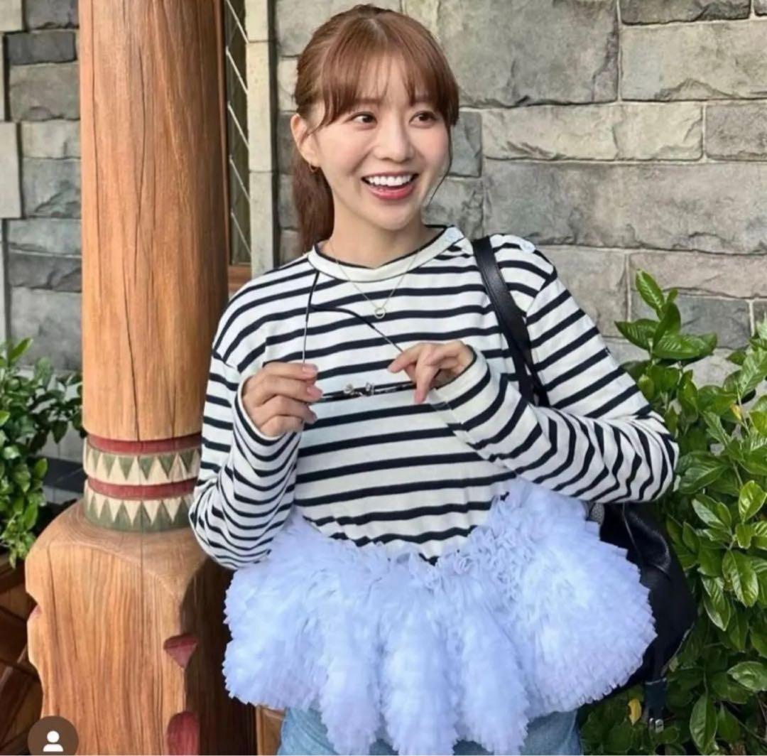 Bibiy. ビビィストライプチュール フリル　トップス