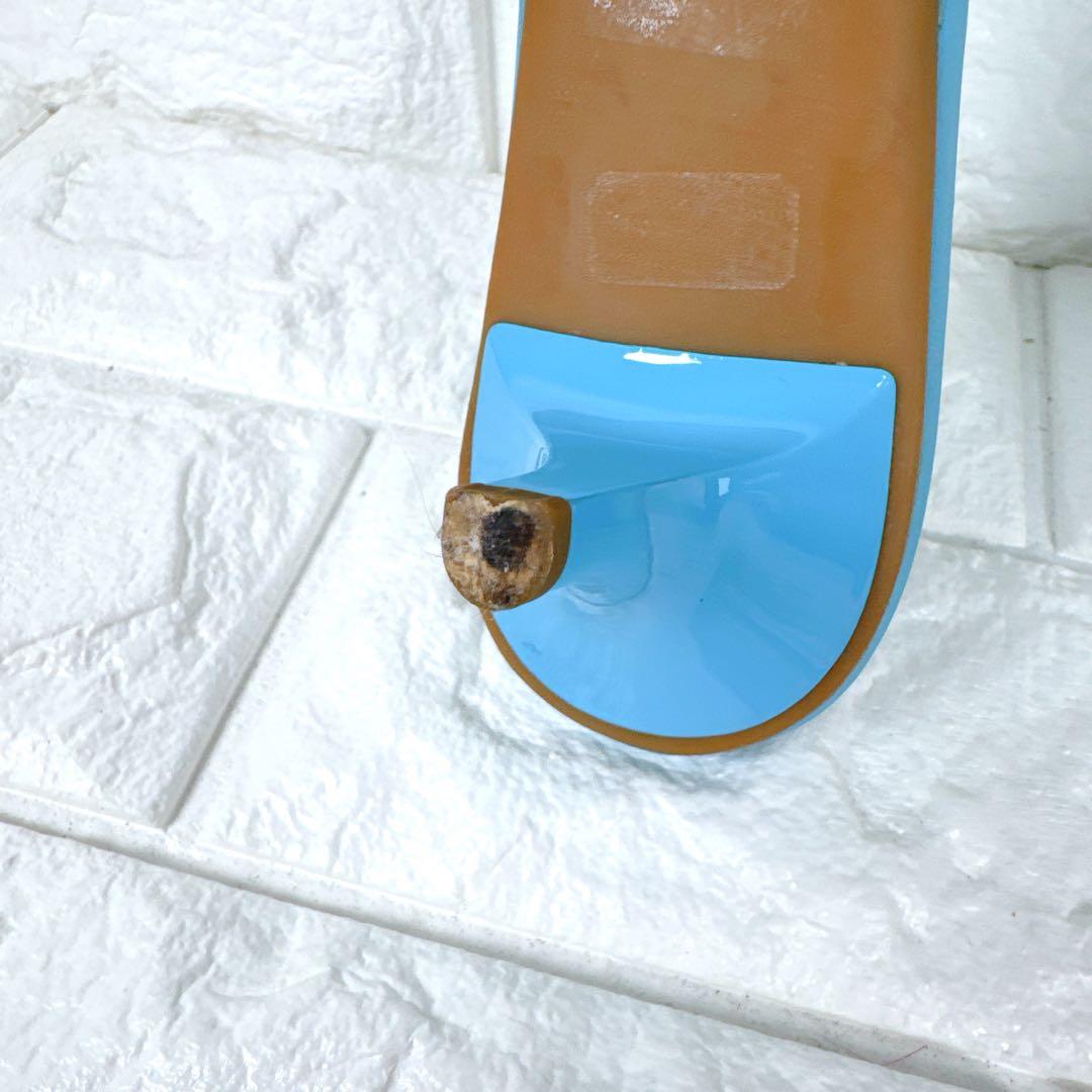 Christian Dior ブルー カンナージュ ロゴ チャーム ミュール