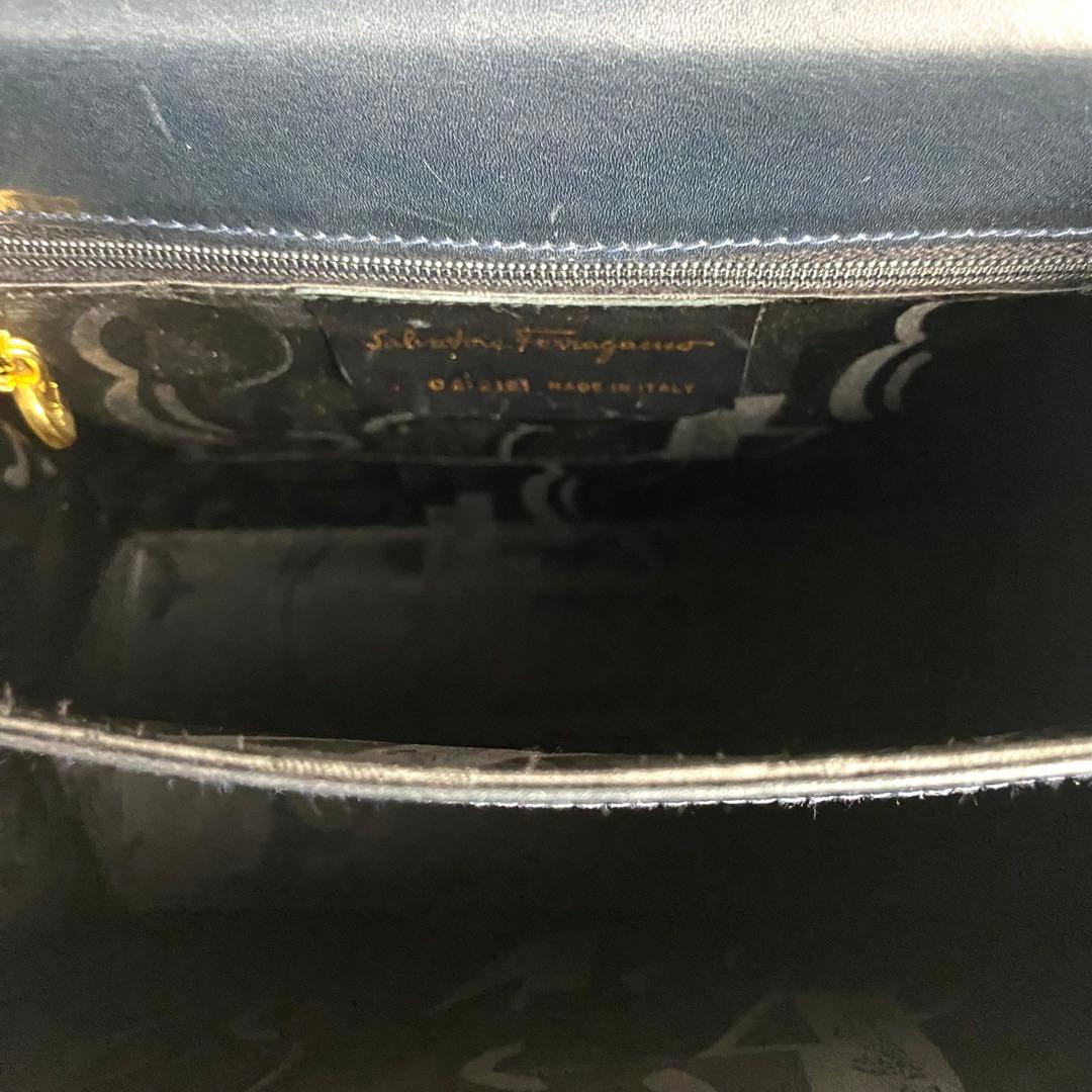 【美品☆人気】フェラガモ ガンチーニ ハンドバッグ 2way ブラック