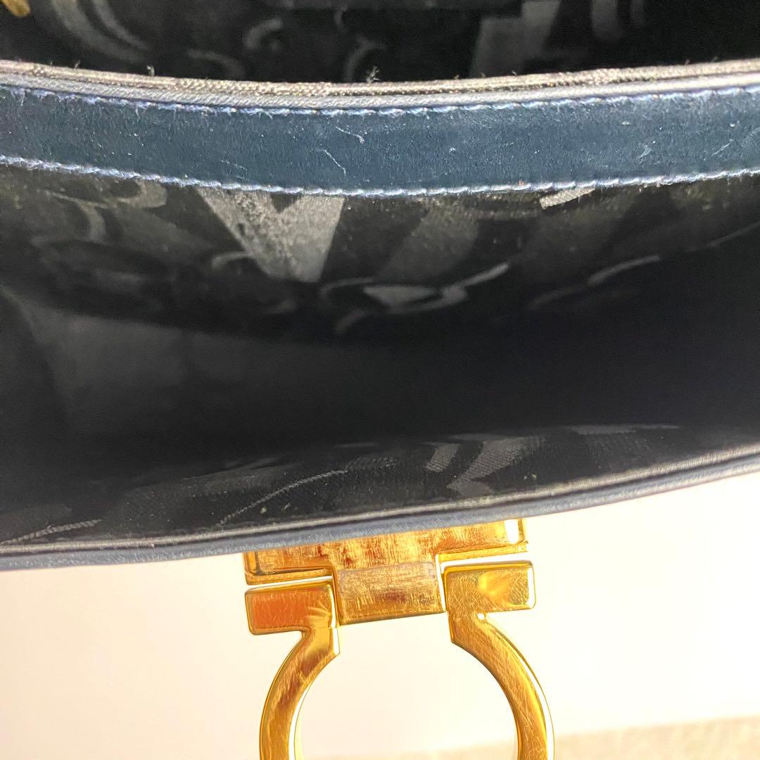 【美品☆人気】フェラガモ ガンチーニ ハンドバッグ 2way ブラック