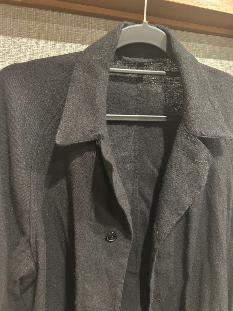 名作　コモリ　COMOLI カシミヤ和紙ワークジャケット ブラック　サ