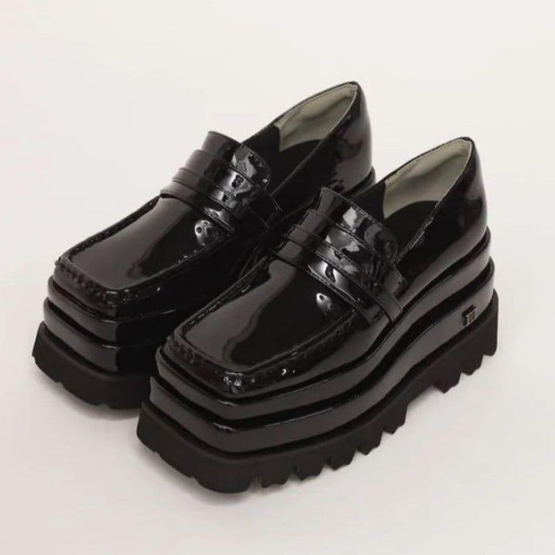 Darich エナメルプラットフォームローファー ブラック Mサイズ