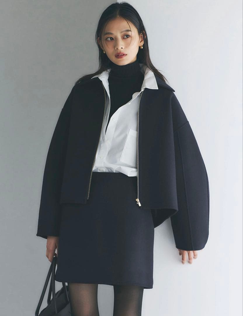 ánuans 完売品リバーウールミニスカート NAVY/1