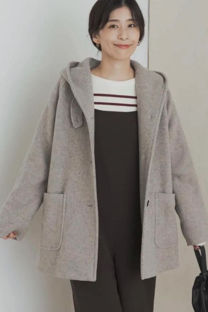 【DOORS】エアリーウールフードコート杢GREGE