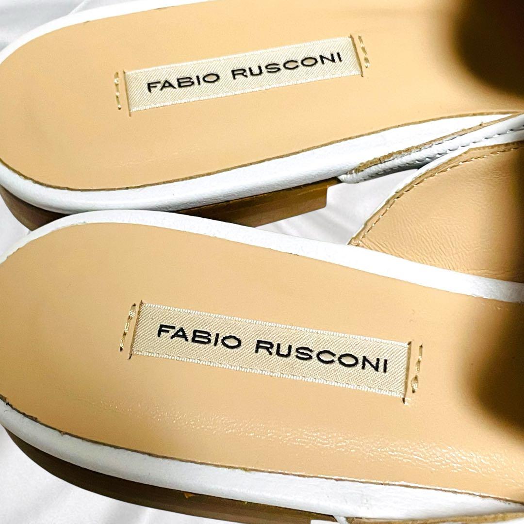 【FABIO RUSCONI】美品ビット ゴールド金具 シープレザー ミュール